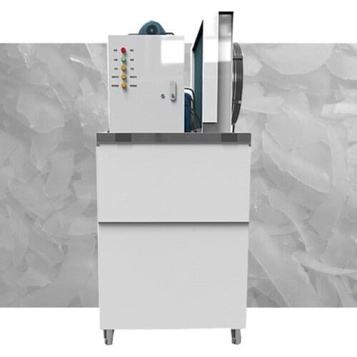 Commercial Flake Ice Machine Electric Seafood Buffet Shop Ice Maker Stainless Steel Case Air-Cooled Type Borneol Machine