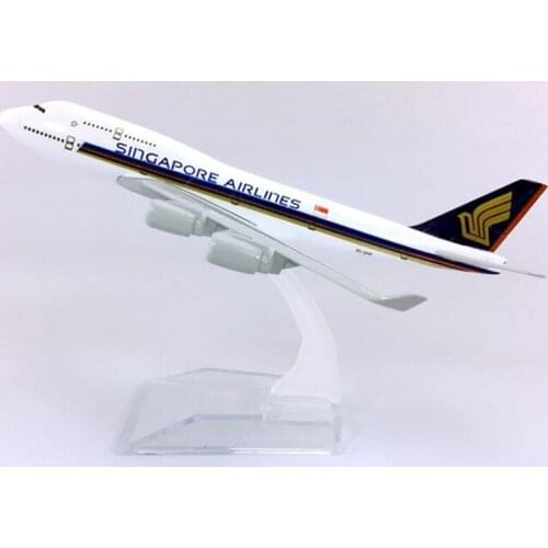 16CM diecast 1:400 Air Singapore airplane airlines B747 model with base alloy aircraft plane collectible display toy model