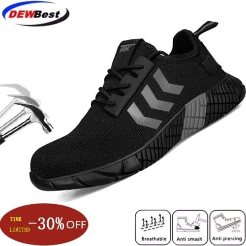 Mens steel toe shoes, comfortable, breathable, work safety shoes, puncture-resistant sports shoes, indestructible safety boots