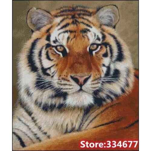 Tiger Animal Top Quality Embroidery Needlework Sewing kit 14CT Unprinted Art Cross Stitch Kits DIY Handmade Decor