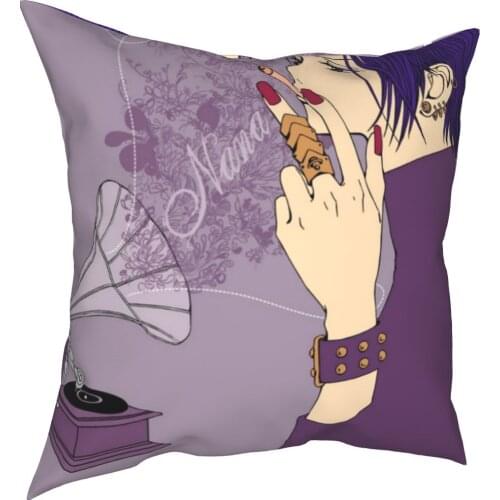 Nana Osaki Pillowcase Soft Polyester Cushion Cover Gift Anime Throw Pillow Case Cover Home Zipper 40X40cm