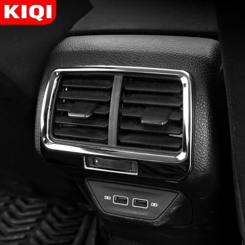 KIQI Car Rear Air Condition Vent Cover Trim Stickers for Volkswagen VW Golf 7 GTI MK7 MK7.5 2012 - 2019 Accessories Sticker