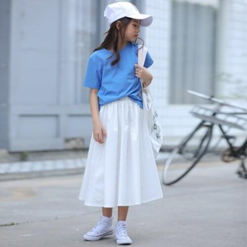 2021 New Arrival Fashion Teen Girls Summer Skirt Cotton Elegant Skirt Korean Style Kids Girls A-line Skirt Casual Brief, #8821