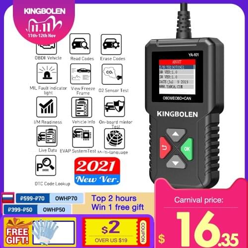 OBD2 Diagnostic Tool Scanner YA101 Engine Check Full OBDII Functions Scanner I/M One Key PK ELM327 V1.5 OBD2 Code reader