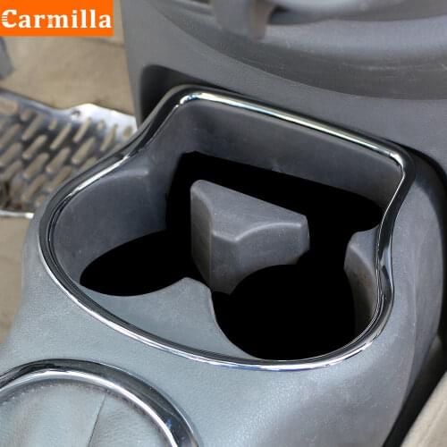 Carmilla Water Cup Trim for Nissan Versa Latio Almera Sunny 2011 - 2017 Car Glasses Holder Cup Circle Cover Sticker ABS Chrome