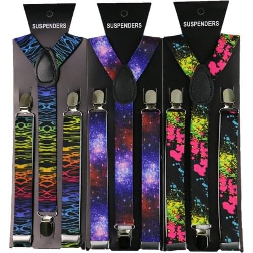 New Fashion2.5cm Wide Men Womens Adjustable Suspenders Red Plaids Clips On Y-Back Braces Elastic