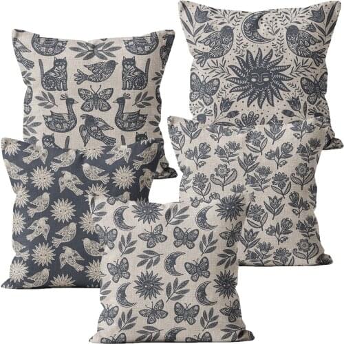 Scandinavian Decor Pillowcase Animal Decorative Boho Magic 45*45 40*40 For Sofa Car High Quailty Modern Linen Cushion Cover