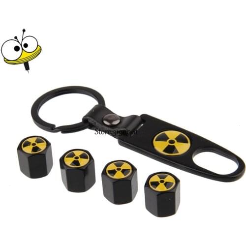 Steel Wheel Tire Valve Stems Caps Stainless Tire Valve N-bomb For Buick Chevrolet Citroen Dodge Jaguar Jeep Opel With Keychain