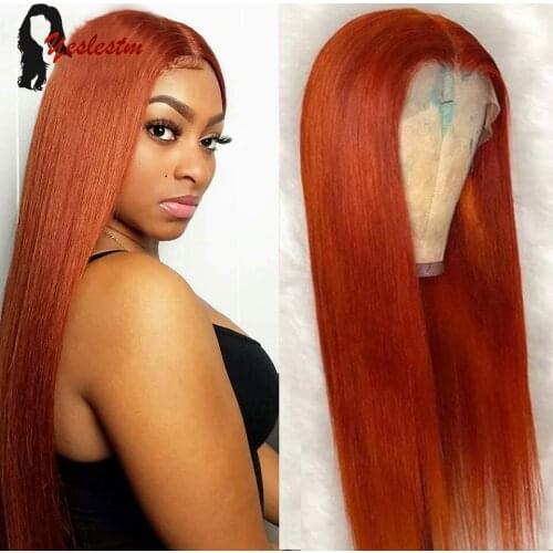 Yeslestm 350# Colored Straight Human Hair Wigs 32 Inch Brazilian Human hair 150% Remy13x4Lace Frontal Human Hair Wigs For Women