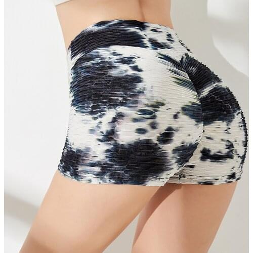 INFILAR High Waist Short Women Leggings Sexy Push Up Yoga Pant Fitness Shorts Tie Dye Workout Clothes For Women Running Trousers