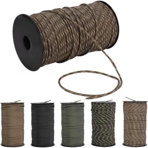 100m Outdoor Camping Rope 7 Core Rock Climbing Safety Rope Survival Cord Rescue Hiking Bundle Rope Tent Accessories