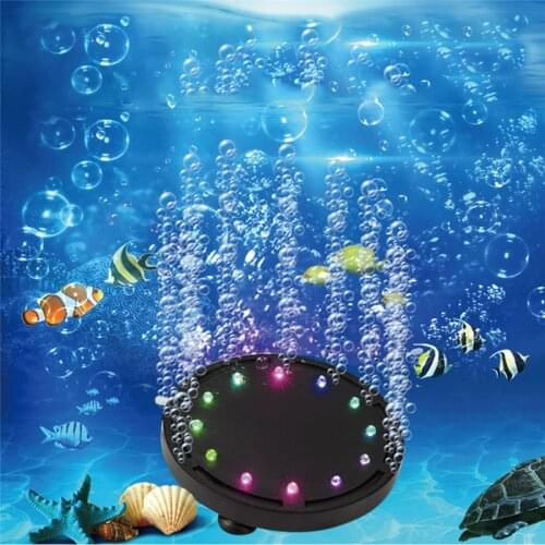 12LED Colourful Aquarium LED Lamp Glow In The Dark Waterproof Oxygen Bubble Light for Fish Tank Accessories Decoration