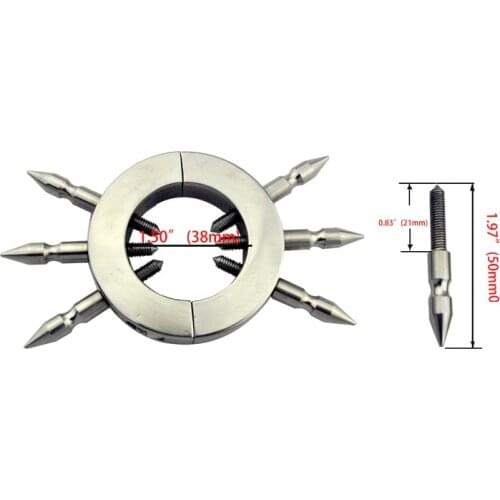 38mm Stainless steel metal penis lock bondage cock ring pendant ball male delay Scrotum stretcher BDSM sex toys for men