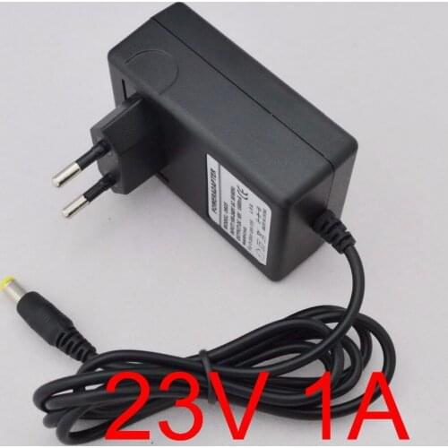 50PCS High quality DC 23V 1A AC 100V-240VConverter Switching power adapter 1000mA Supply EU Plug DC 5.5mm x 2.1-2.5mm