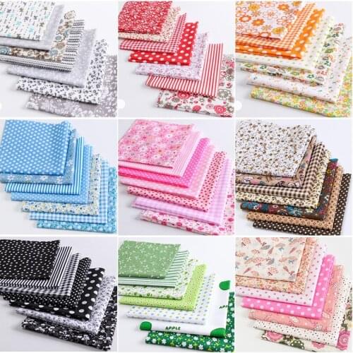 7Pcs 24x24cm or 50x50cm Cotton Fabric Printed Cloth Sewing Quilting Fabrics for Patchwork Needlework DIY Handmade Accessories