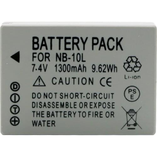 Camera Battery For CANON NB-10L NB10L NB 10L For CANON POWERSHOT SX40 SX50 SX60 HS IS G1X G15 G16 7.2V 1400mAh Batteries Pack