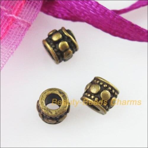 New 120Pcs Antiqued Bronze Color Tiny Round Dots Spacer Beads Charms 4mm
