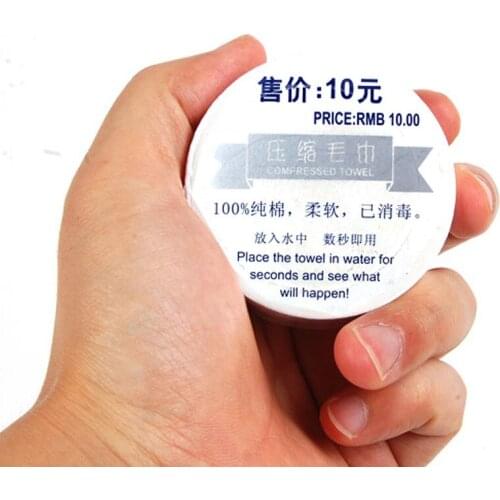 Cotton Compressed Towel Non-disposable hiking camping trip sleepover round dry cleaning towel picnic washcloth pocket tool gear