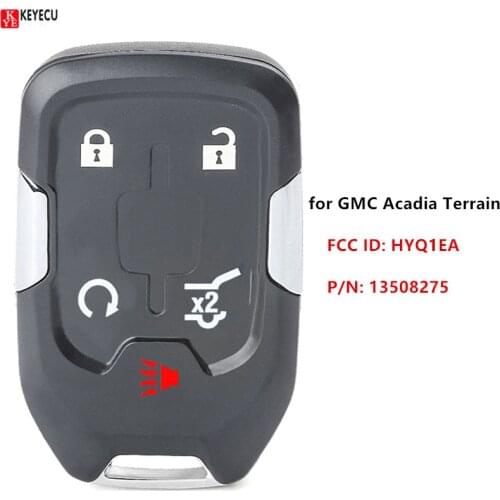 KEYECU Smart Remote Control Car Key for GMC Acadia Terrain 2017 2018 2019 2020, Fob 5 Buttons - FCC ID: HYQ1EA P/N: 13508275