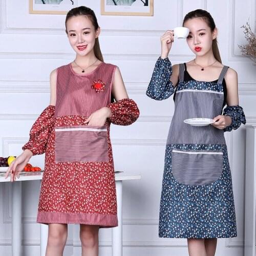 Compound cloth new kitchen apron Korean fashion cute female cooking home waistcoat vest gown adult