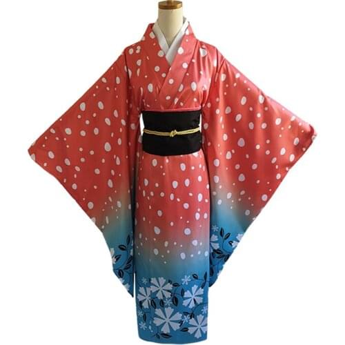 Anime Demon Slayer Kimetsu No Yaiba Akazas Wife Cosplay Costume Snow Lovers Kimono Hanori Uniform Halloween Costumes for Adult