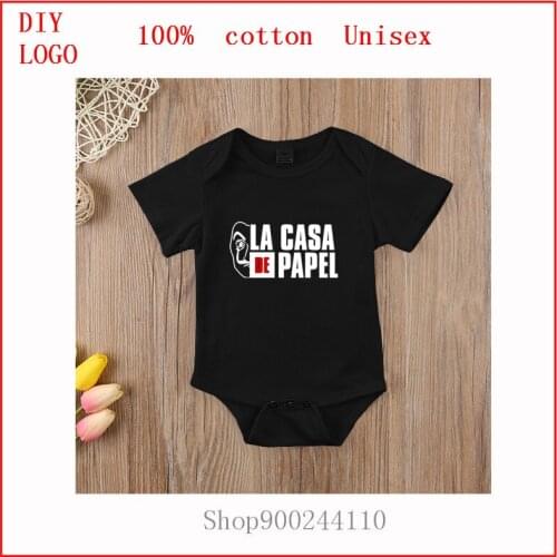 La casa de papel letter printed Baby Onesie Bodysuits baby Romper Summer Short Sleeve Unisex Baby Clothes Costumes Pajamas