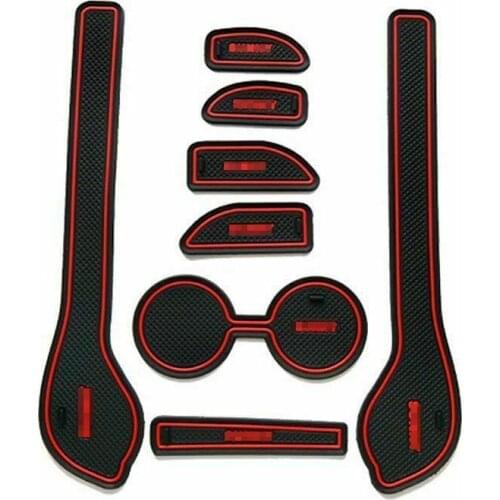 For NISSAN Sunny 2015-2011Non-slip Interior Door Cup Holder Rubber Mats Red Line