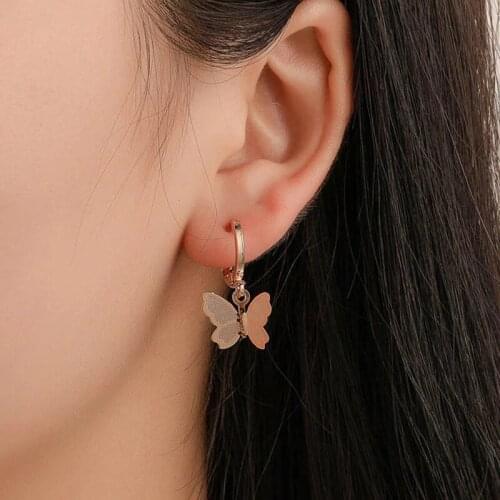 New Fashion Butterfly Earrings Female Frosted Butterfly Earrings 2020 Simple Animal Earrings Female Jewelry Accessories