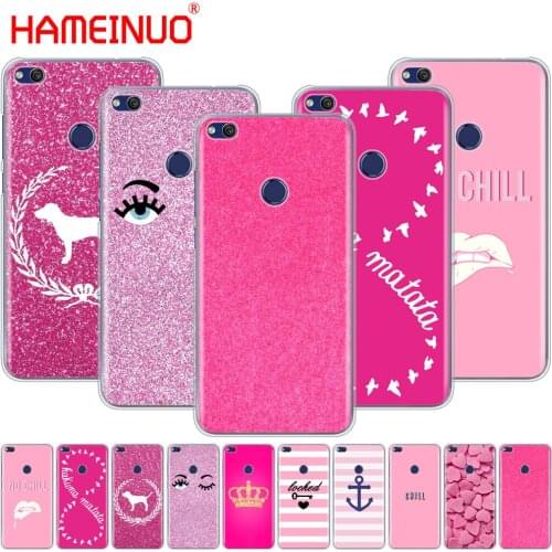 HAMEINUO plain pink girl print Cover phone Case for huawei Ascend P7 P8 P9 P10 P20 lite plus pro G9 G8 G7 2017