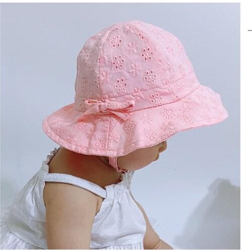 Summer Spring Baby Girl Panama Hat Princess Lace Breathable Baby Sun Hat For Kids Infant Toddler Baby Bucket Hat Beach Cap