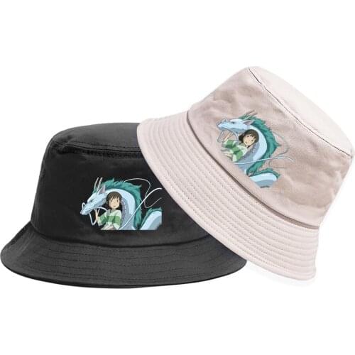 Bucket Hat Anime Spirited Away Casual Fisherman Hat Outdoor Cap Student Boonie Hat Summer Sun Cap Beach Hat Hip Hop Cap