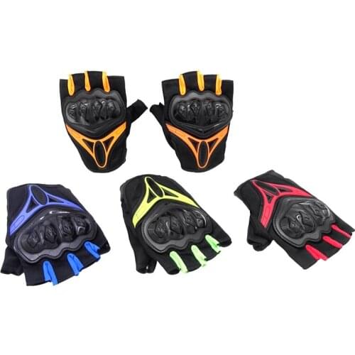 1 Pair Motorcycle Retro Half Finger Gloves Motocross Anti-drop Riding Gloves Breathable Summer Motorcycle Protective Gear Kits