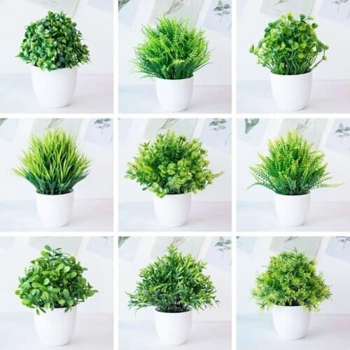 Planta Artificial Plants Green Bonsai Tree Fake Flower Potted Ornaments for Home Decoration accessories Craft Plant Decorative