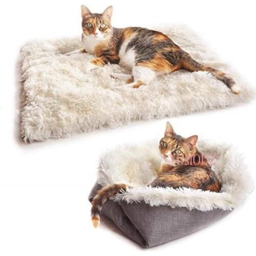 Hot dual-use nest cat bed dog plush warm cat pad winter pet bed cat nest cat-related products cat sleeping blanket accessories