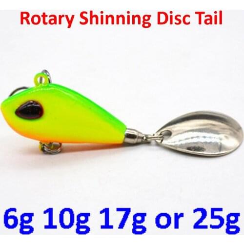 Lure Bait with Rotary Shining Disc Tail 4 Sizes 6g, 10g, 17g or 25g 6 Colours Excellent Depth Control in Water from 0.5M to 2M