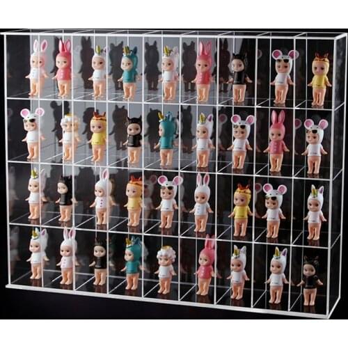 Clear Acrylic 36/24 Slots Jewelry Storage Box With Cover Large Toys Jewelry Decoration Display Stand Case Dust-proof Storage Box