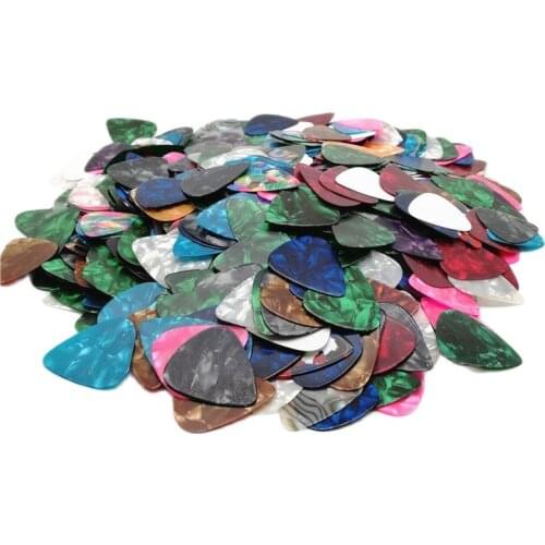 100pcs blank multi colors Hot Sale 0.46mm 0.71mm 0.88mm 0.96mm 1.2mm 1.5mm Celluloid Material can Design Image OEM Guitar Pick