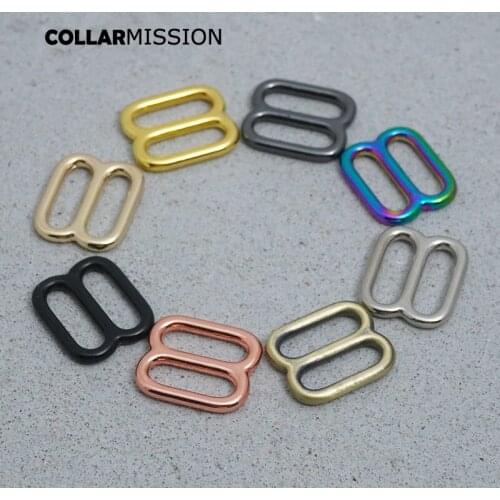 100pcs/lot Adjustable buckle DIY accessory for 15mm sewing bag belt dog cat collar high quality plated metal buckle 8 colours