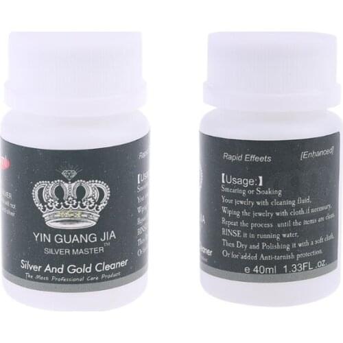 40ML Jewelry Cleaning Polishing Cloth Liquid Anti-Tarnish Silver Gold Cleaner M2EA