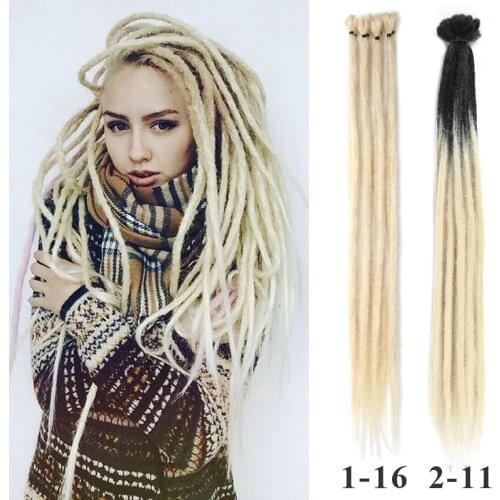 20inch Handmade Dreadlocks Hair Extensions For Women Synthetic Hair Dye Faux Locs Crochet Hair Braids Hip Hop