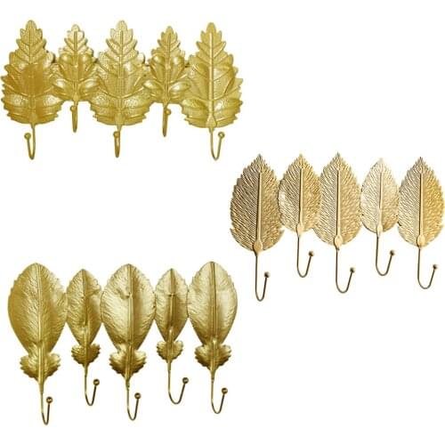 Nordic Wrought Iron Wall er for Keys Wall Mounted ing Leaf Shape Home Decorative Wall Hooks Hats Jewelry Accessories
