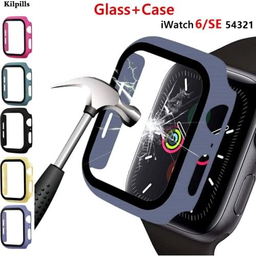 Glass+Cover For Apple Watch 6 Case 44mm 40mm iWatch Case 42mm 38mm bumper+Screen Protector apple watch Serie 5 4 3 SE Accessorie