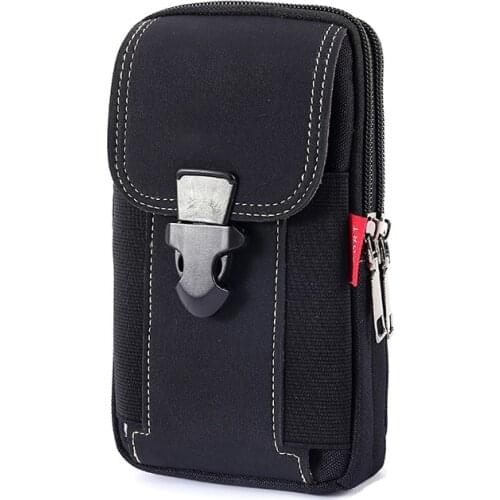 Universal Canvas Waterproof Mobile Phone Bag For Samsung/iPhone/Huawei/HTC/LG/Xiaomi Wallet Case Belt Pouch Coin Purse Cover