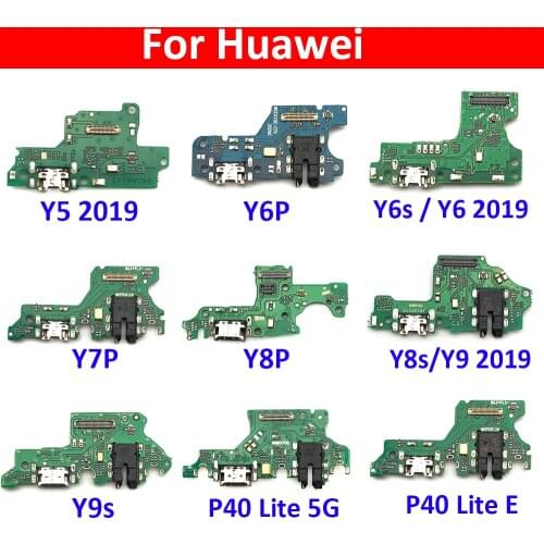 USB Charger Dock Connector Charging Port Microphone Flex Cable For Huawei Y9S Y6P Y8S Y8P Y7P Y6S P40 Lite 5G / P40 Lite E Y7A