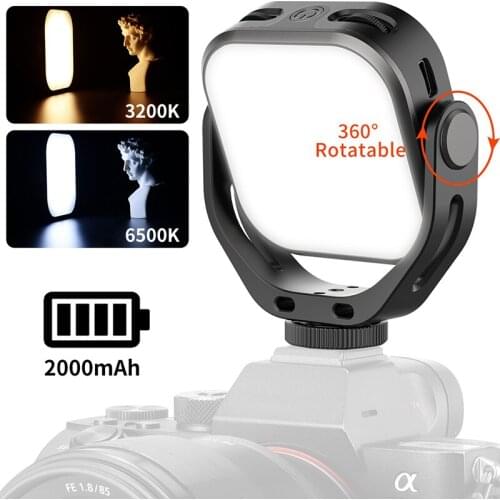 Vijim VL66 360 Rotation LED Video Light with Adjustable Bracket Rechargable DSLR Smartphone Fill Light Youtube Live 3200K-6500K