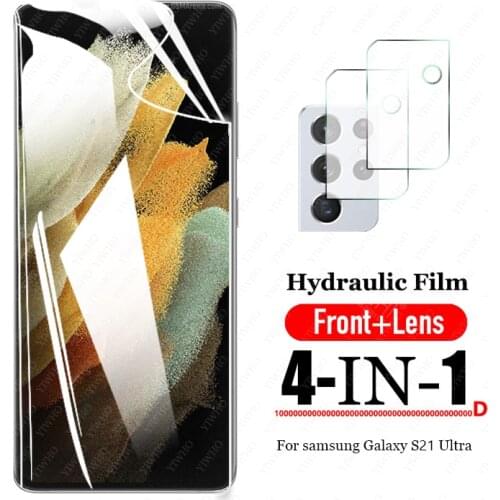 Protective for Samsung Galaxy S21 Ultra 5G Hydrogel Screen Protector Film Tempered Glass for Samsung S21ultra Camera Lens Film