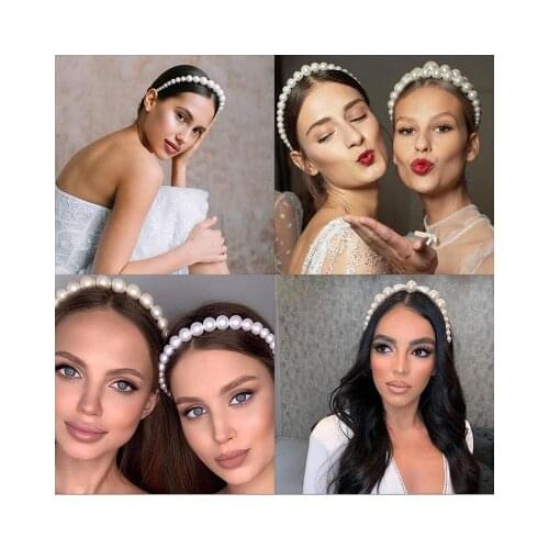 Pearl Headband Princess Temperament Pressure Hair Headdress Super Fairy Net Red Bridal Hair Accessories Retro Headband Female