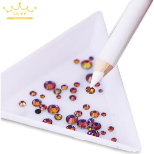 10PCs Rhinestone Pickup Pencils Tools for Nail Art jewelry making DIY Scrapbooking white 17.5cm