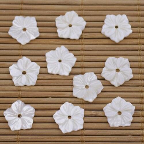 10 PCS Flower Shell Mother of Pearl White Pink Purple Green 12mm 15mm 20mm 23mm