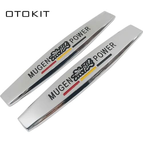 2 pcs Fender Side Auto Car Styling Sticker Accessories 3D Metal Emblem Badge For MUGEN Logo For VW Volkswagen Honda Civic CRV